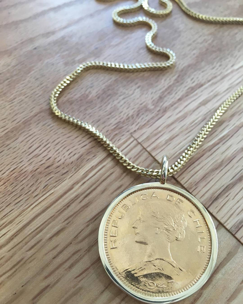 Oliver Doren's Chile Gold 100 Pesos Coin Pendant